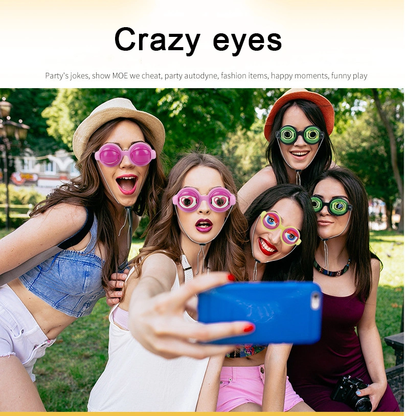 Novelty Funny Crazy Wink Eyes Glasses Toy for Adult and Kids Sunglasses