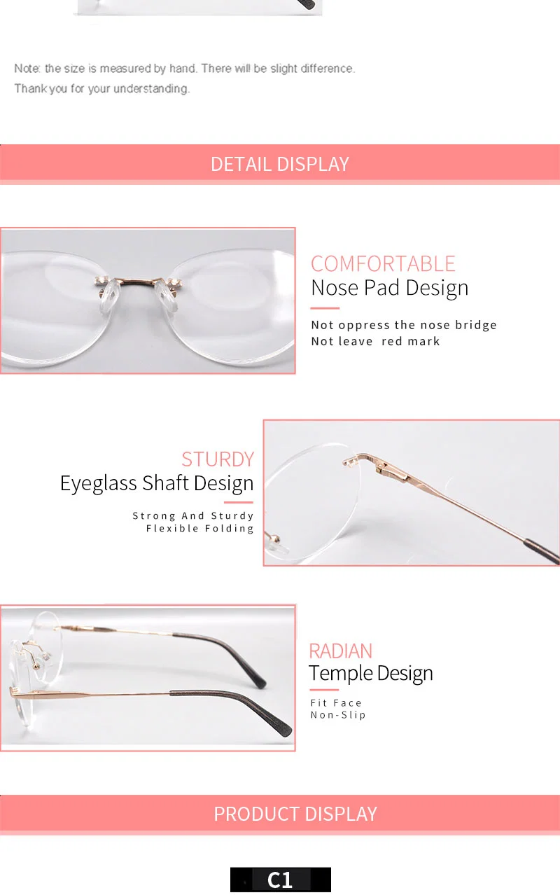 Anti Blue Light Blocking Glasses Rimless Glasses Square Protect Your Eyes